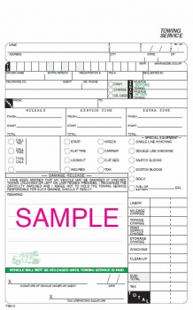 Towing Forms with Checklist (Booked or Not Booked)